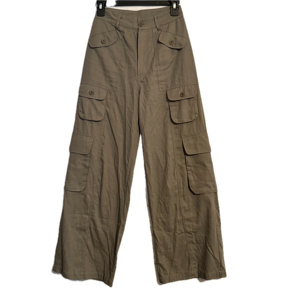 Princess Polly Women's Cargo Pants  24in Waist Khaki Y2K
